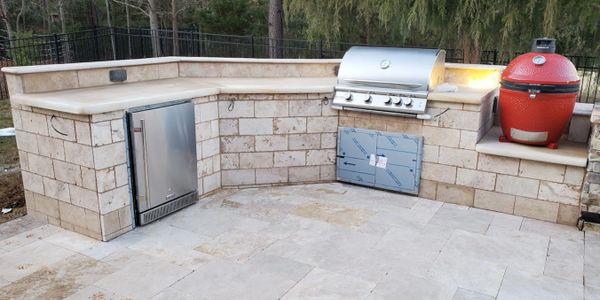stone work for grillers and outdoor patios