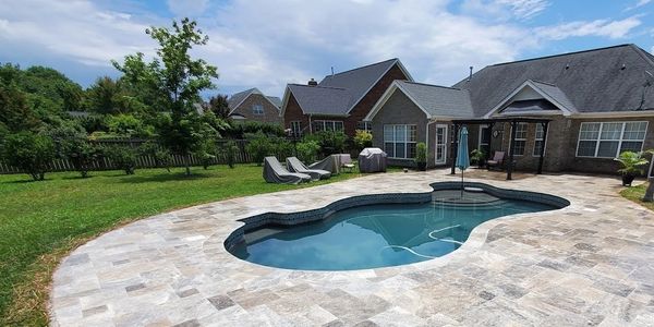 stonework for outdoor patios with a pool