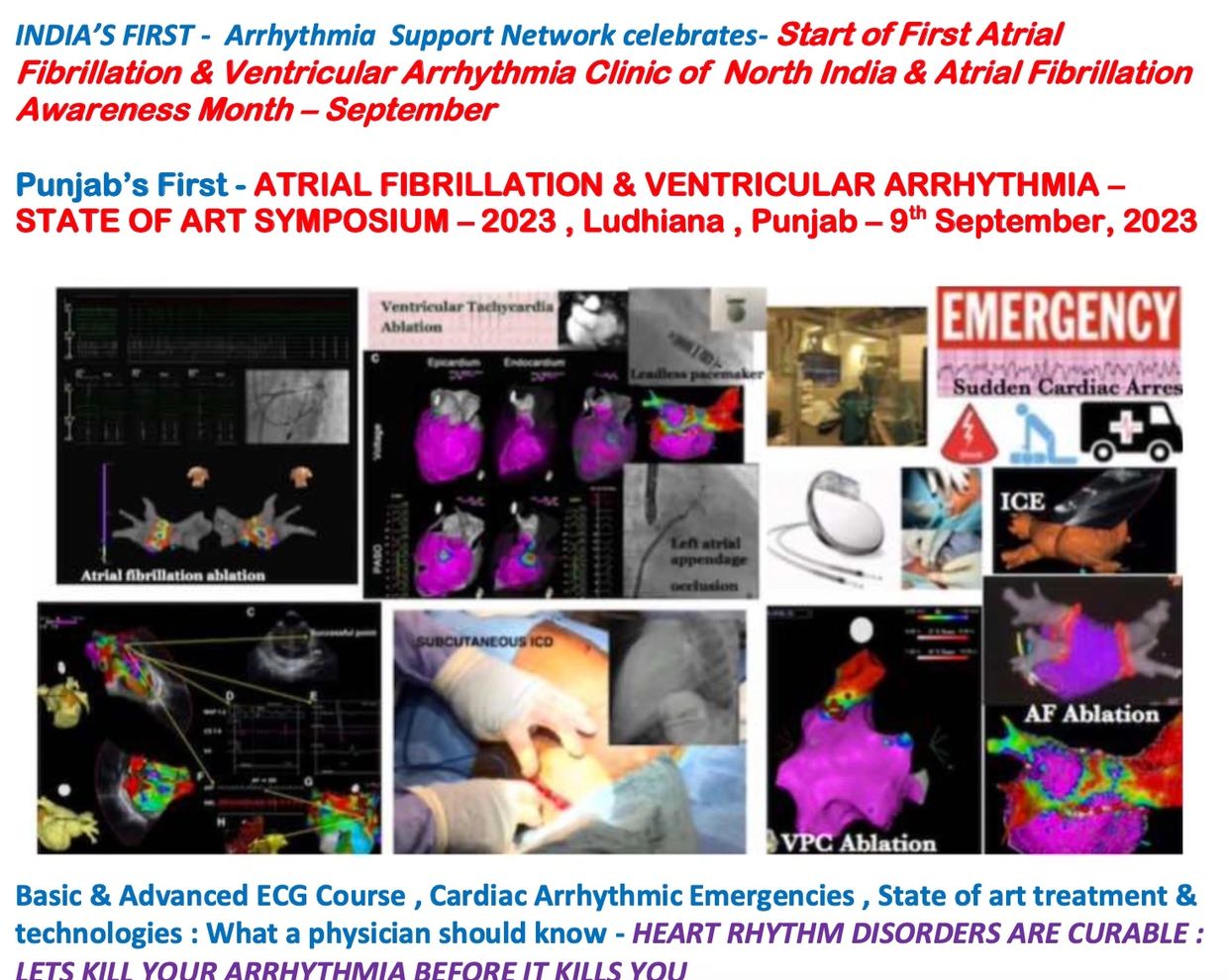Punjab First Atrial Fibrillation & Ventricular Arrhythmia State of Art Symposium 2023 Ludhiana 