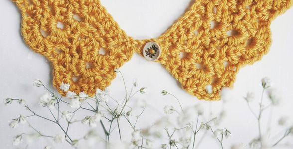 crochet collar, handmade , yarn, wool