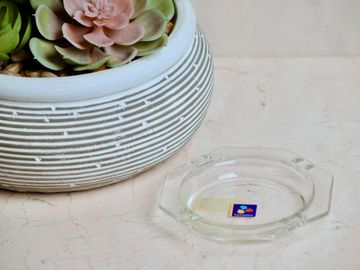 Octagon Clear Glass Ashtray