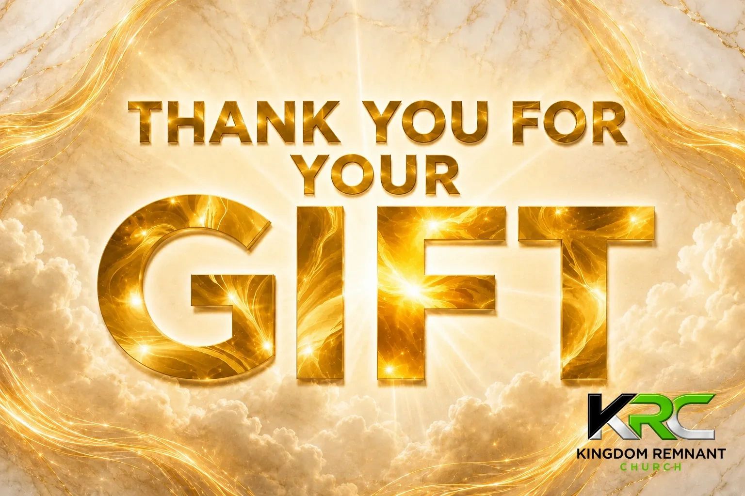 Thank you for your gift message with glowing golden text.