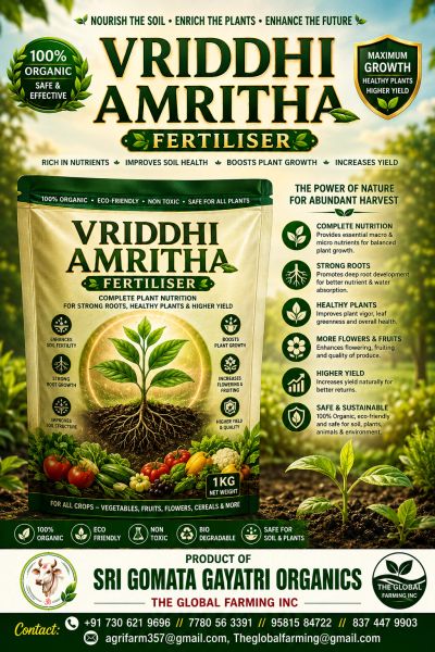 Vriddhi Amritha Fertiliser for organic, effective plant growth and higher yield.