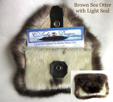Sea otter fur purse, seal fur purse, sea otter purse, seal skin, fur purse, fur bag, beaded bag