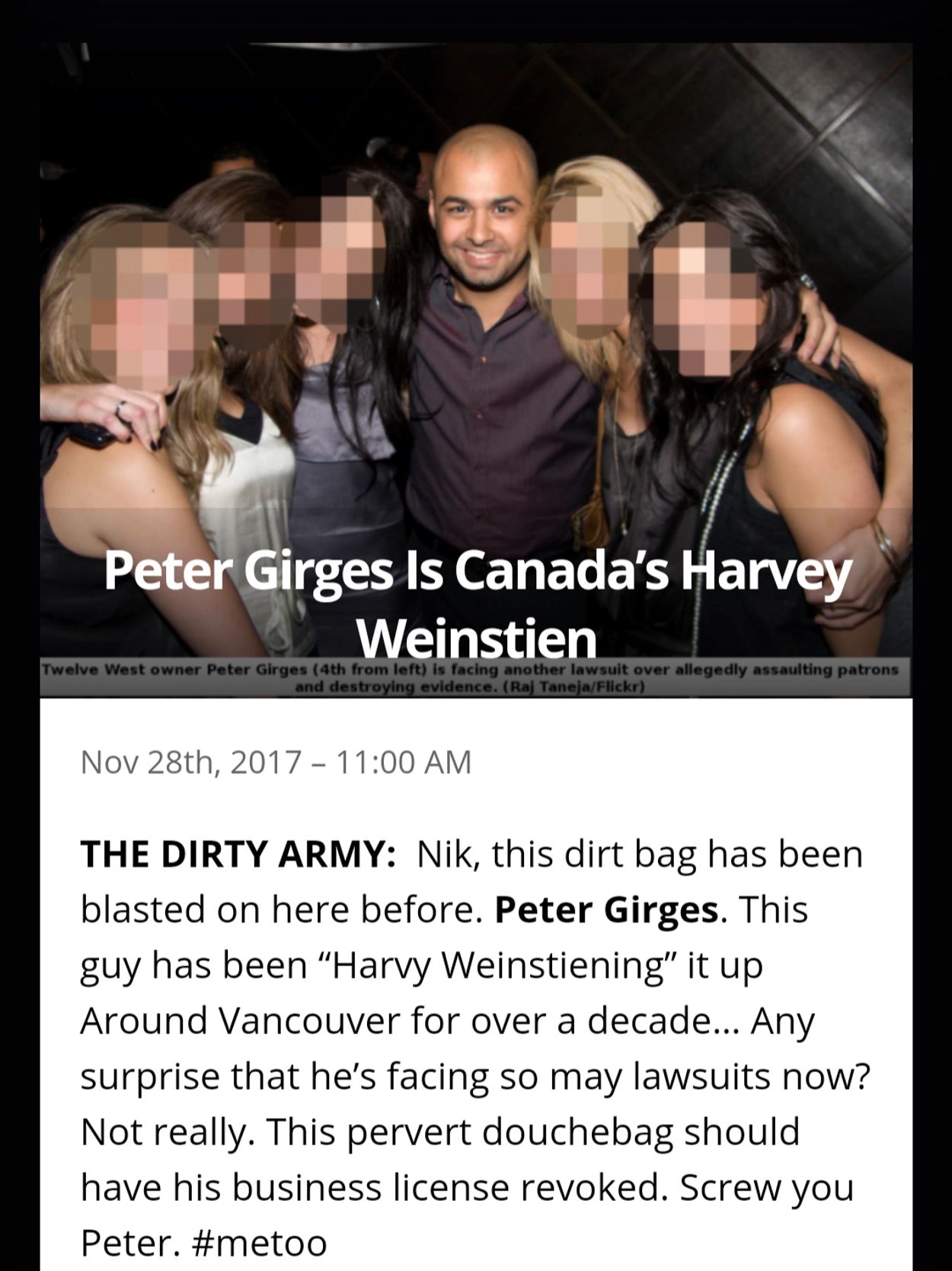 Peter Girges rapists, sadist, twelve west night club, Kamloops woman suing night club.