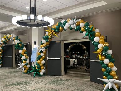 25' UAB themed  balloon arches at UAB Hilton in Birmingham AL
