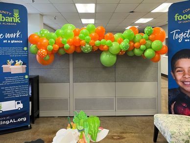 Organic Balloon Garland in office for corporate event in Birmingham, AL
