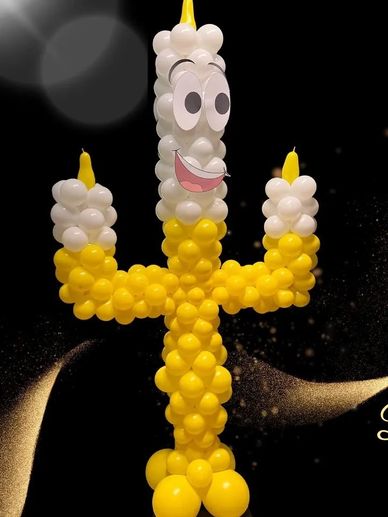 Lumiere balloon sculpture for Beauty and the Beast themed event in Birmingham, AL