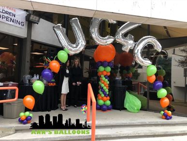Foil Letters in Balloon Arch with 
String of Pearl Latex accents at event in Birmingham Al.