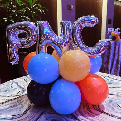 PNC Bank lettered centerpieces for corporate event in Birmingham AL.
