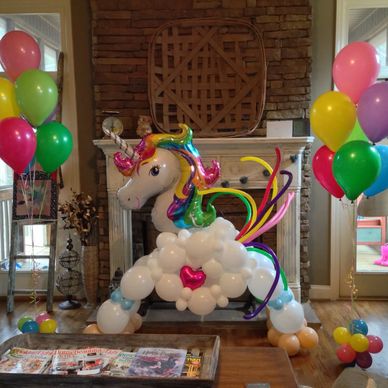 Unicorn balloon sculpture for birthday in Birmingham, AL