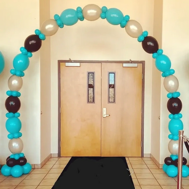 Linked balloon arch over entrance to Daddy Daughter dance in Birmingham AL