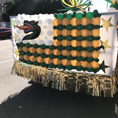 Custom Balloon Flag for parade at University of Alabama in Brmingham.