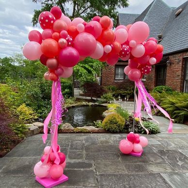 Organic Pink Balloon Half Arch in Birmingham AL