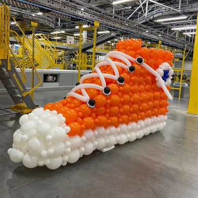 Balloon shoe sculpture for corporate event in Birmingham AL.