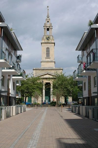 And this is a photo of Frean Street as it is today, with new flats built on each side of the road.