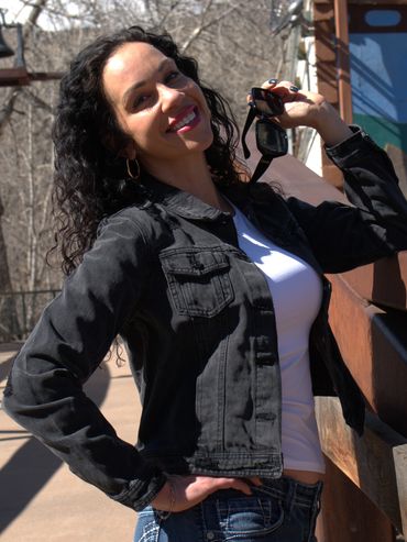 A woman in Black jacket