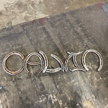 Lost Dog Acres horseshoe art