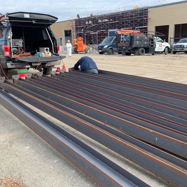 Lost Dog Acres steel column baseplate