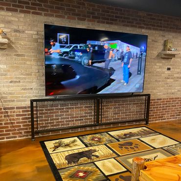 custom steel tv stand