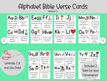 abc memory verse cards; alphabet verse cards; abc scripture cards