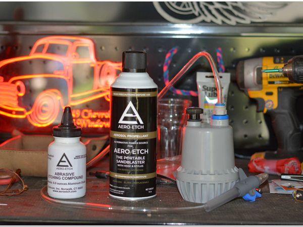 Aero-Etch on Garage Workbench