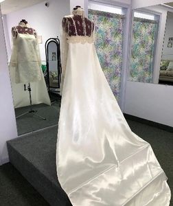 Back of the silk wedding gown