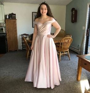 A beautiful pink prom dress