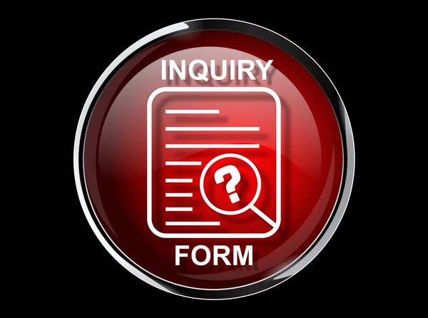 Red inquiry form button with a question mark icon.