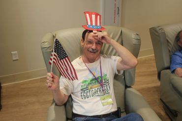 Program participant celebrating the 4th of July.