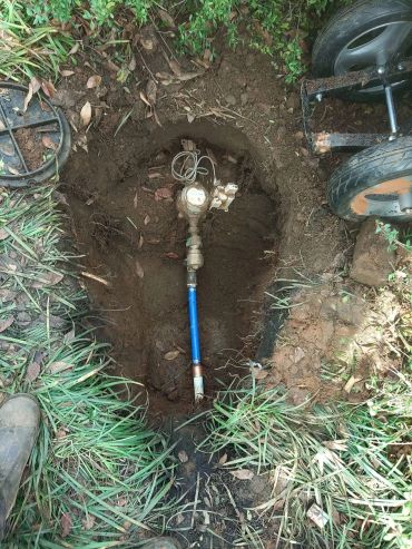 Emergency main water line repair by A Better Plumbing & Remodel Solutions in Greenville, SC.