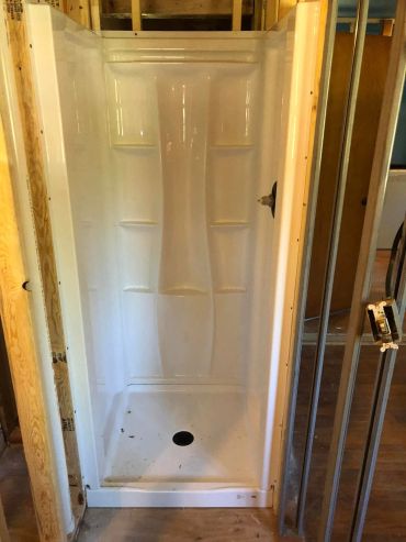 Acrylic Shower installed by A Better Plumbing & Remodel Solutions in Marietta, SC.