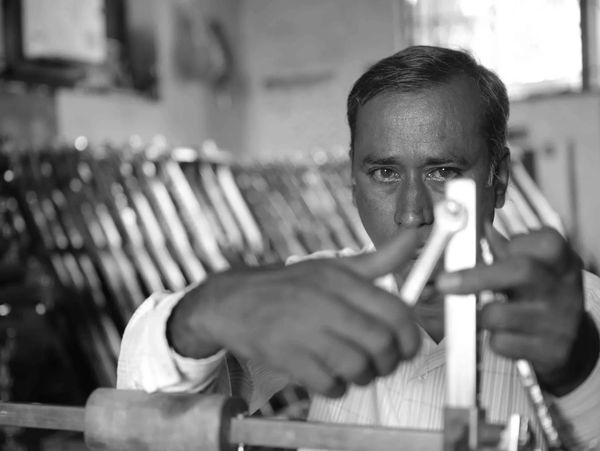 Venkat Damodaran naidu alias renganathan at his factory assembling tree climber