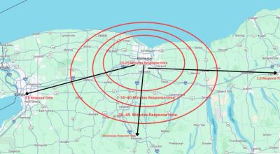 Rochester NY and the shrouding areas map - showing our service area.