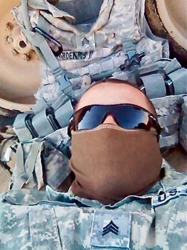 Photo of CEO Bruce Cardenas while on deployment in Kuwait.