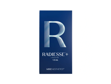 Box of Radiesse+ 1.5 mL by Merz Aesthetics.