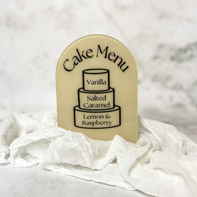 Cake menu with cake outline