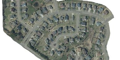 Lighthouse at the Hudson Pier subdivision - aerial view