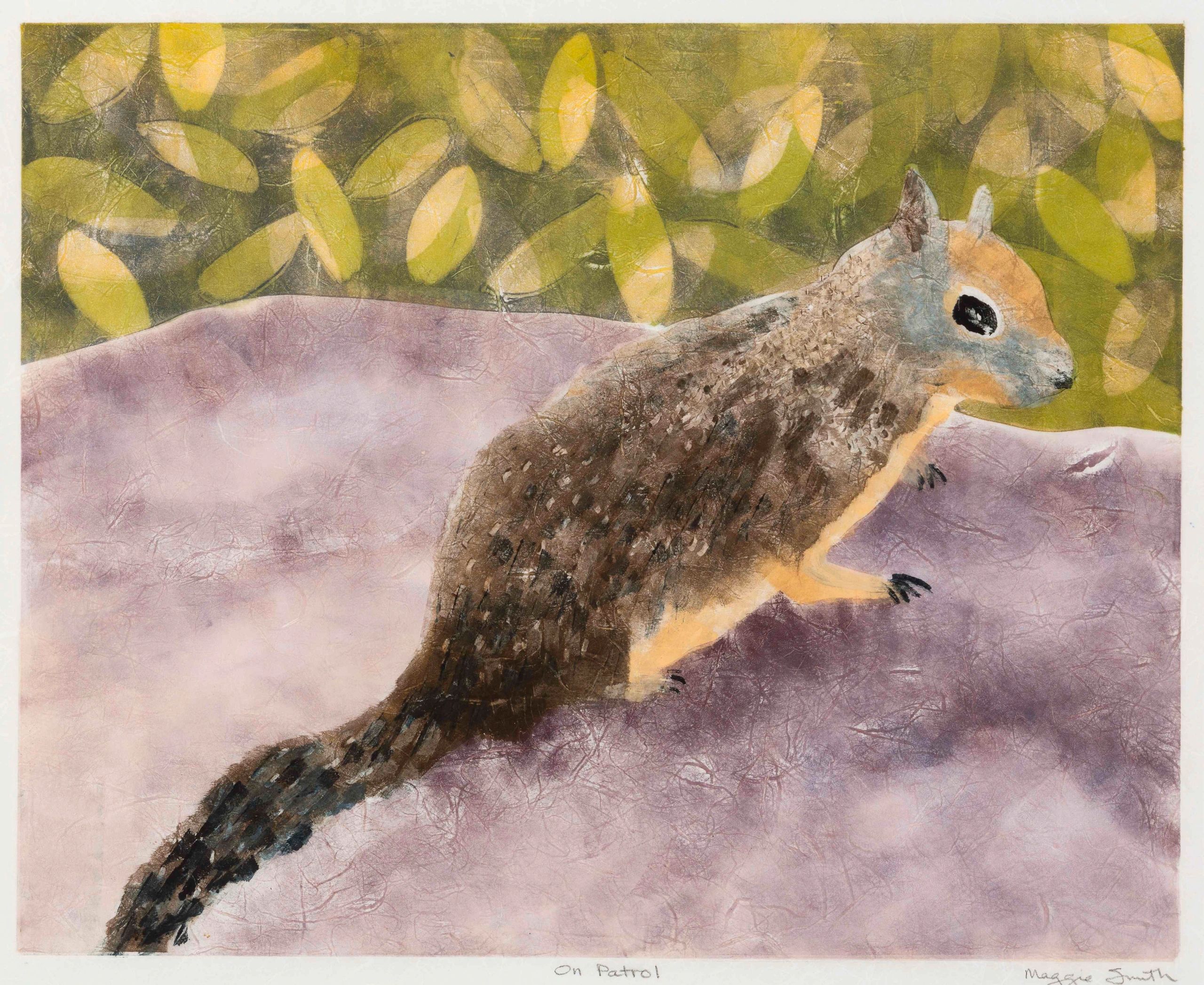 This is a ground squirrel that I saw in California.  Monotype.
