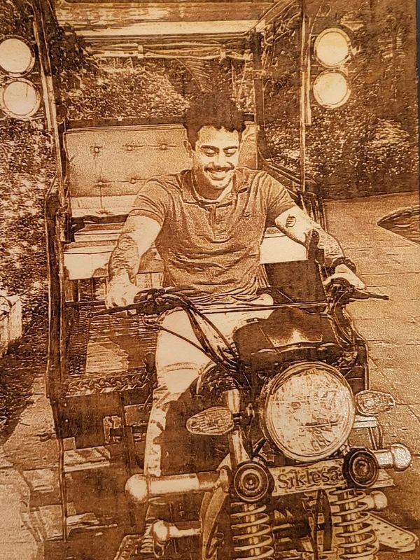 Laser engraved photo