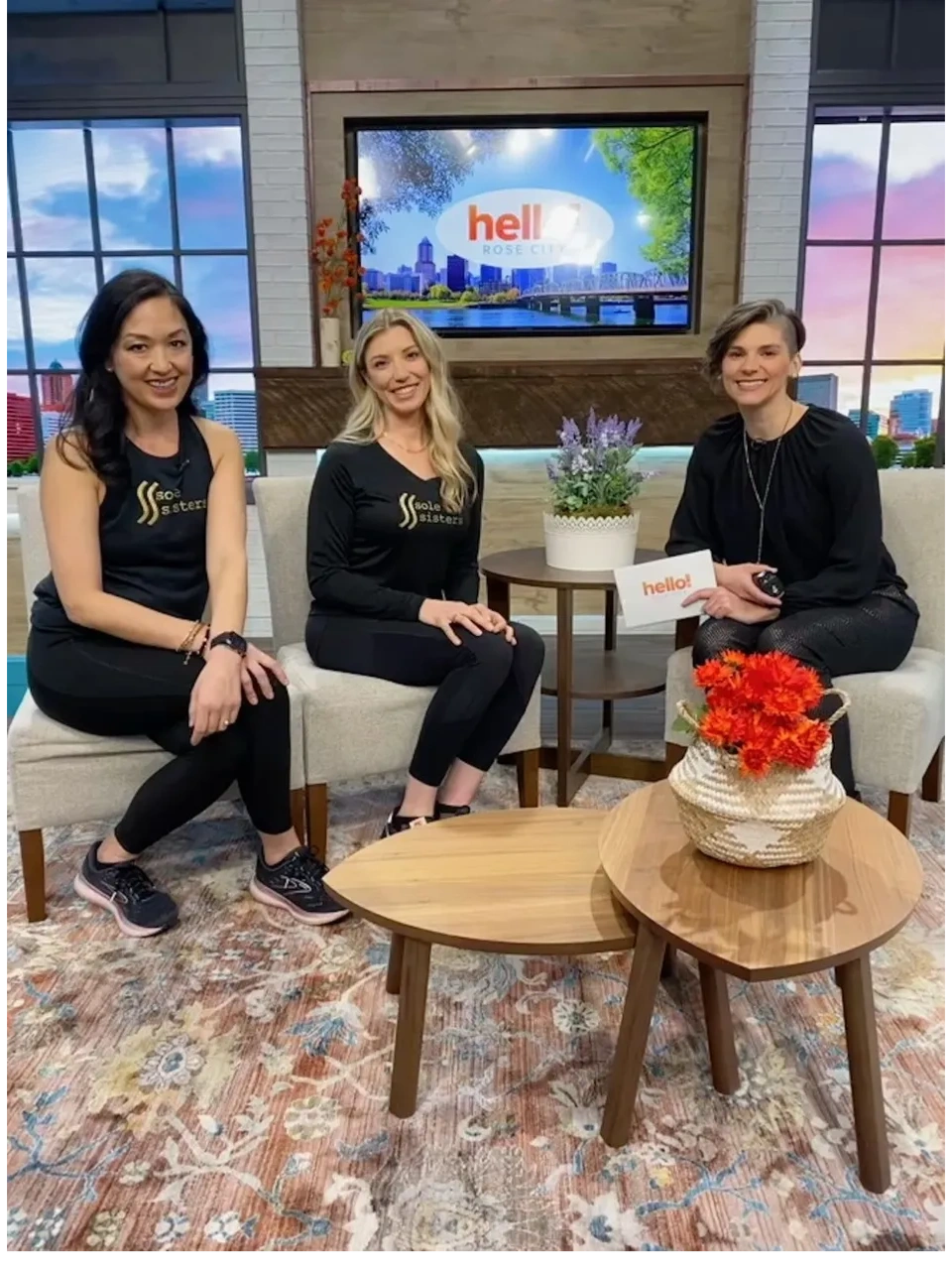 Jessy Lee and Jenelle Reid sharing sHERo running and Sole Sisters with Lacey Evans on Hello Rose Cit