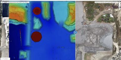 drone service for comparing drone topographic survey data over various time periods