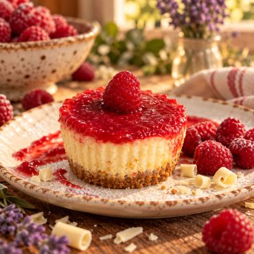 Mini White Chocolate Raspberry Cheese Cakes