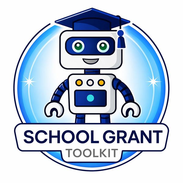 Cute robot with graduation cap for School Grant Toolkit.