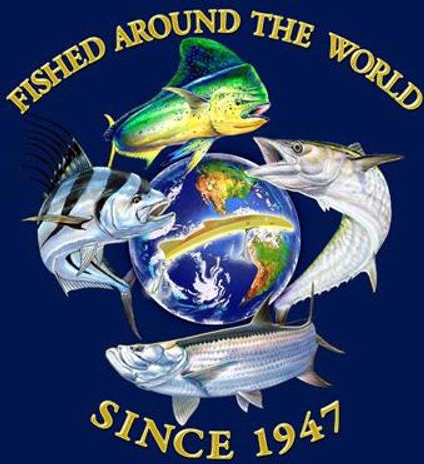 Russelure’s “Fished Around the World Since 1947” logo