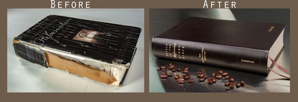 Spirit of the Reformation Study Bible Rebound in Coffee Brown Genuine Cowhide Leather