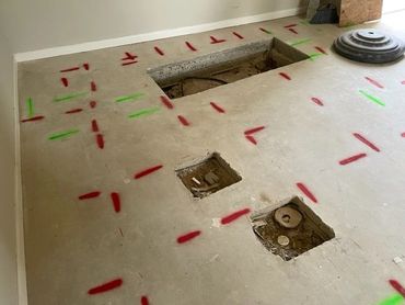 PT cables and rebar along with beam locations.