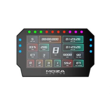 Digital racing dashboard display by Moza Racing.