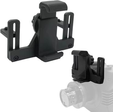 Black adjustable mount or clamp, likely for a device or tool.