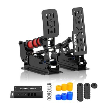 Simsonn racing pedal set with adjustable components and springs.